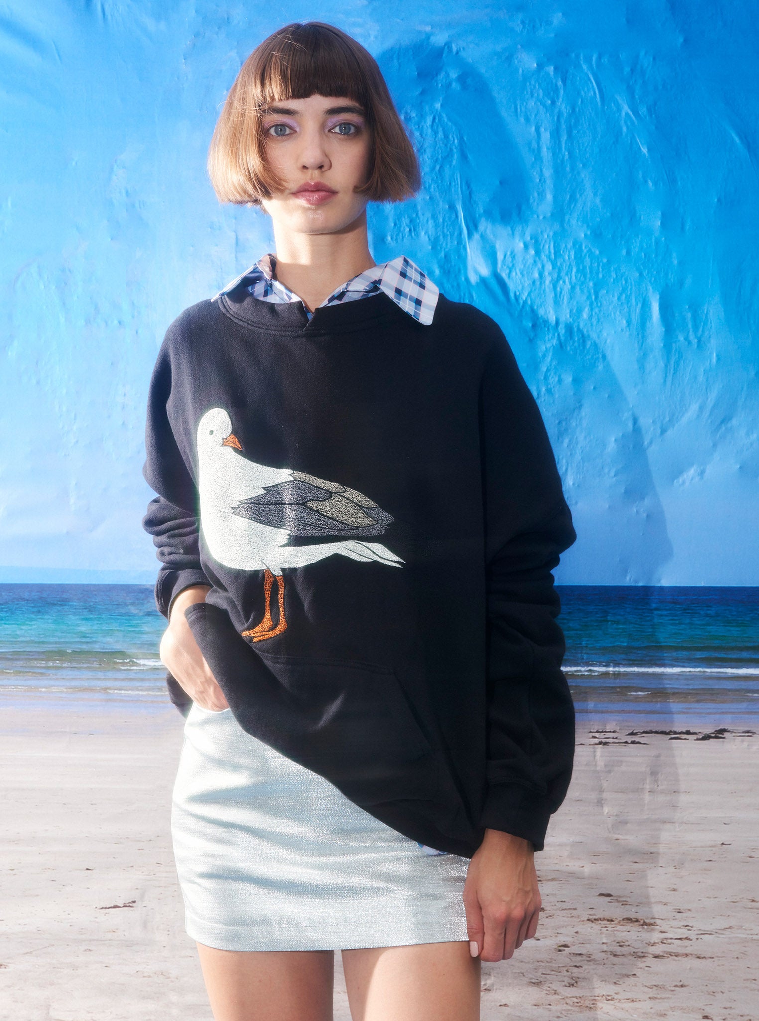 Vinti Andrews Embroidery Seagull Sweatshirt